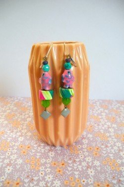 Boucles d'oreilles IKAT Poisson N°2