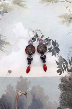 Boucles d'oreille originale de fabrication artisanale  Aniki bijoux