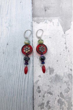 Boucles d'oreille originale de fabrication artisanale  Aniki bijoux