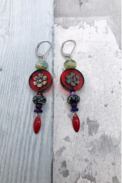 Boucles d'oreille originale de fabrication artisanale  Aniki bijoux