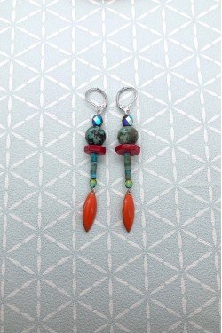 Boucles d'oreille originale de fabrication artisanale  Aniki bijoux