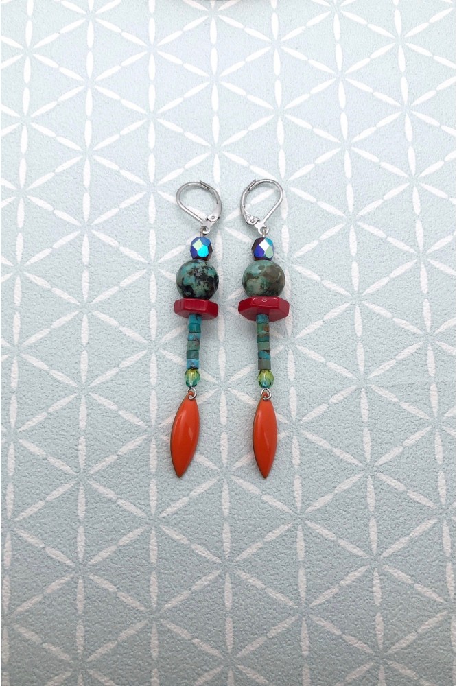 Boucles d'oreille originale de fabrication artisanale Aniki bijoux Boucles d'oreille originale de fabrication artisanale Aniki bijoux