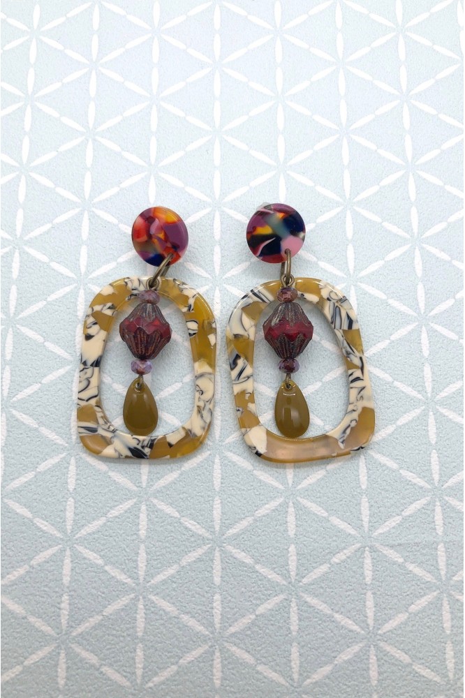 Boucles d'oreille originale de fabrication artisanale Aniki bijoux Boucles d'oreille originale de fabrication artisanale Aniki bijoux