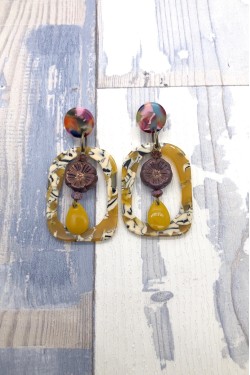 Boucles d'oreille originale de fabrication artisanale  Aniki bijoux