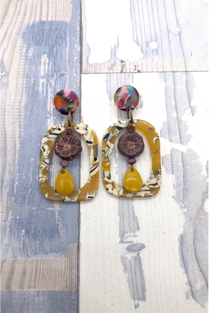 Boucles d'oreille originale de fabrication artisanale Aniki bijoux Boucles d'oreille originale de fabrication artisanale Aniki bijoux