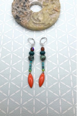 Boucles d'oreille originale de fabrication artisanale  Aniki bijoux