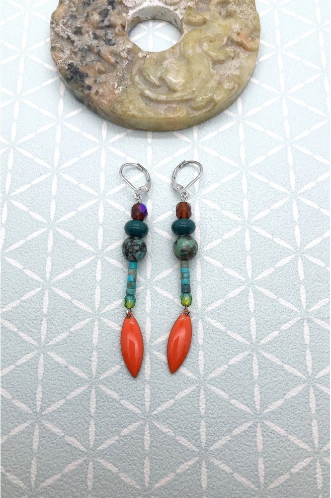 Boucles d'oreille originale de fabrication artisanale Aniki bijoux Boucles d'oreille originale de fabrication artisanale Aniki bijoux