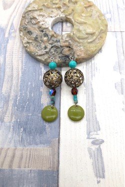 Boucles d'oreille originale de fabrication artisanale  Aniki bijoux