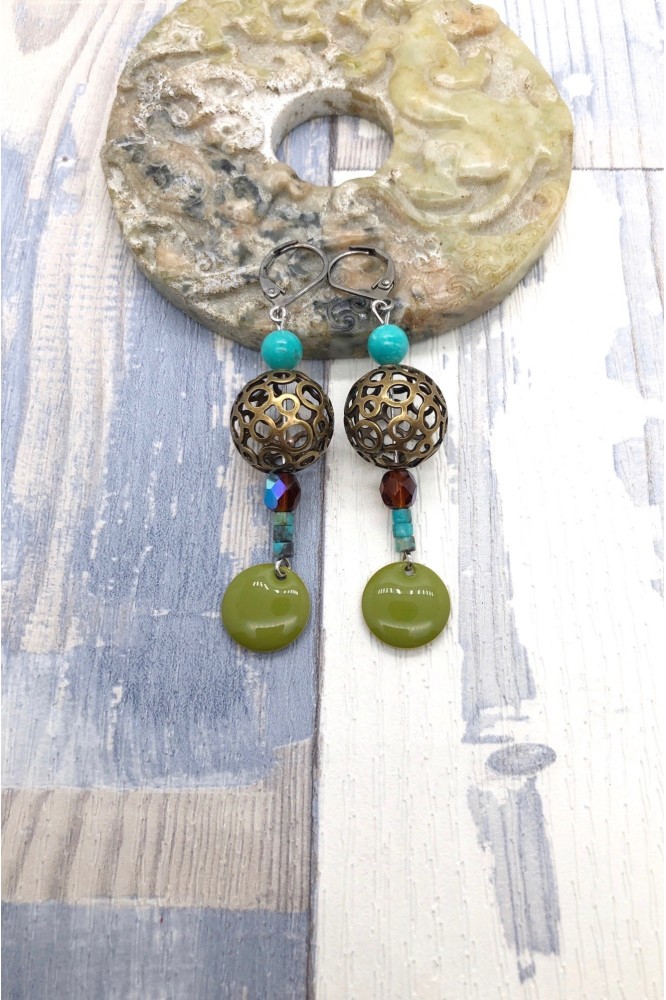 Boucles d'oreille originale de fabrication artisanale Aniki bijoux Boucles d'oreille originale de fabrication artisanale Aniki bijoux