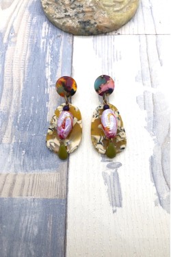 Boucles d'oreille originale de fabrication artisanale  Aniki bijoux