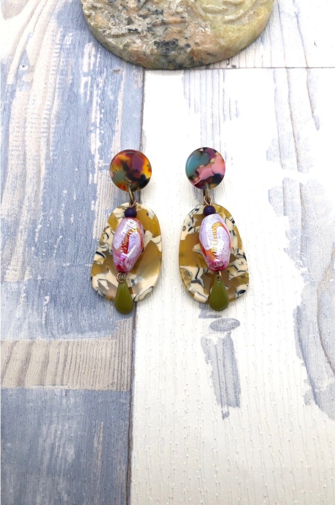 Boucles d'oreille originale de fabrication artisanale  Aniki bijoux