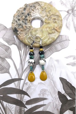 Boucles d'oreille originale de fabrication artisanale  Aniki bijoux