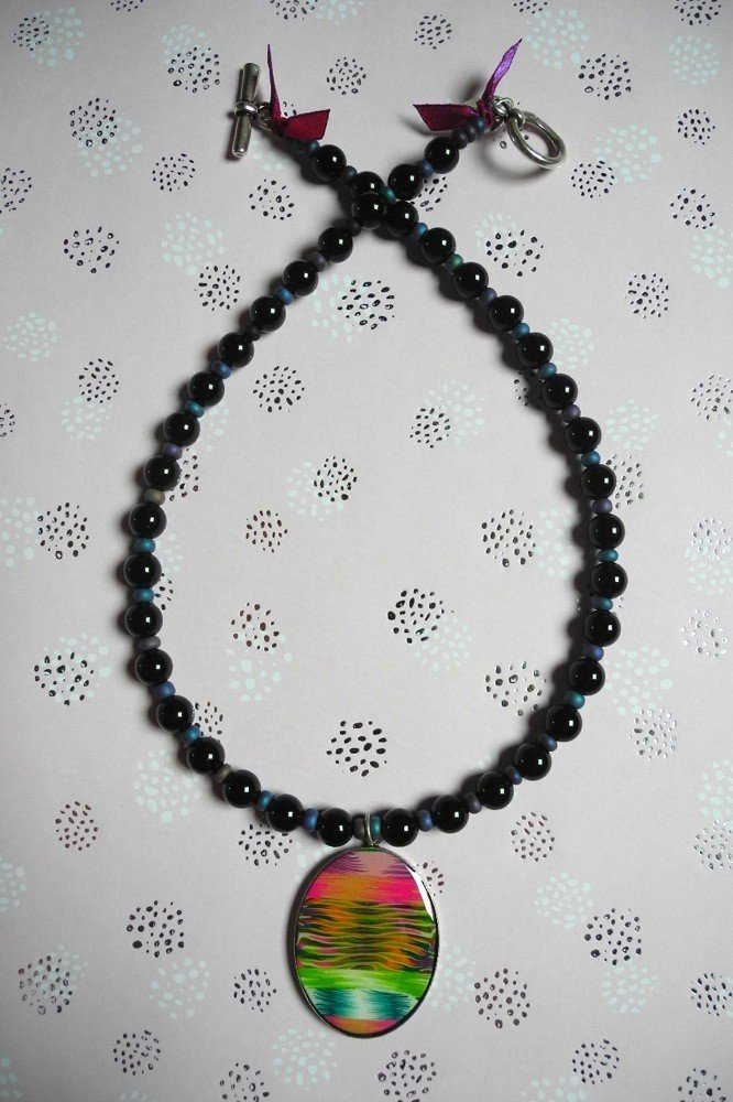 Collier Ikat Médaillon solo N°1