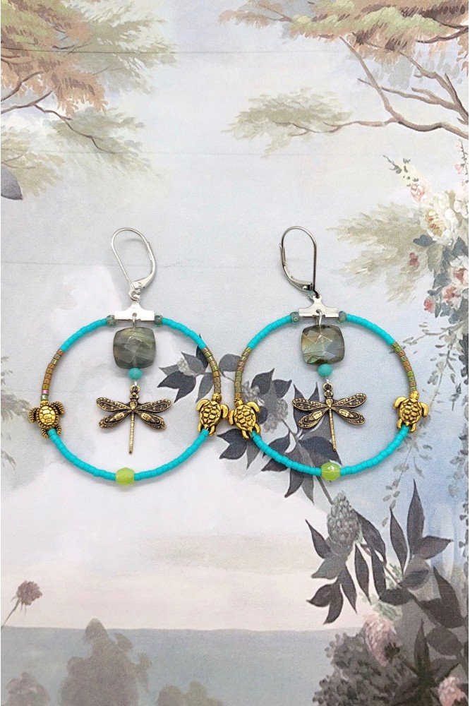 Boucles d'oreille originale de fabrication artisanale  Aniki bijoux