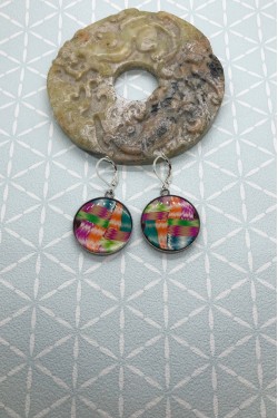 Boucles d'oreilles Japan Ikat