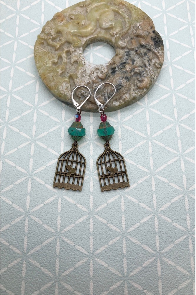 Boucles d'oreille originale de fabrication artisanale Aniki bijoux Boucles d'oreille originale de fabrication artisanale Aniki bijoux