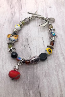 Bracelet pièce unique aux couleurs lumineuses création Aniki Bijoux