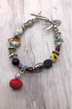 Bracelet pièce unique aux couleurs lumineuses création Aniki Bijoux