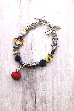 Bracelet pièce unique aux couleurs lumineuses création Aniki Bijoux