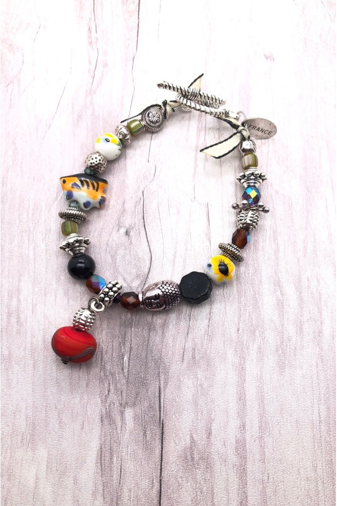 Bracelet pièce unique aux couleurs lumineuses création Aniki Bijoux Bracelet pièce unique aux couleurs lumineuses création Aniki Bijoux