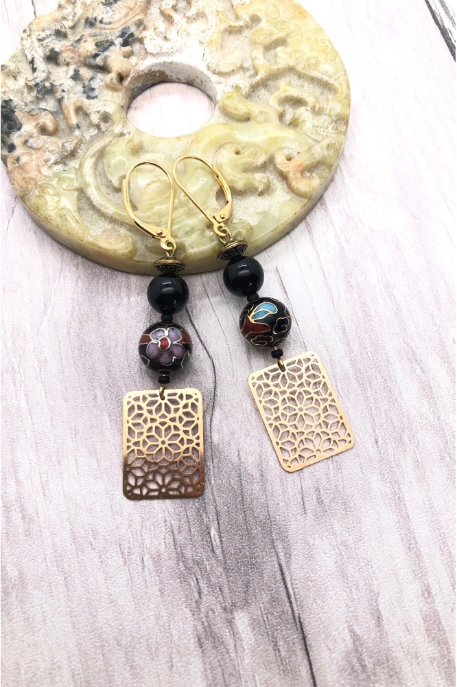 Boucles d'oreille originale de fabrication artisanale  Aniki bijoux