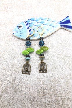 Boucles d'oreille originale de fabrication artisanale  Aniki bijoux