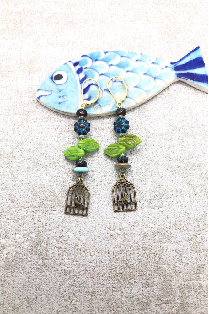 Boucles d'oreille originale de fabrication artisanale Aniki bijoux Boucles d'oreille originale de fabrication artisanale Aniki bijoux
