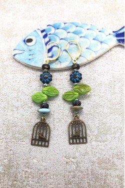 Boucles d'oreille originale de fabrication artisanale  Aniki bijoux