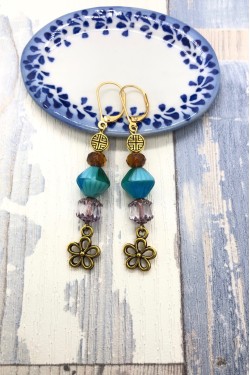 Boucles d'oreille originale de fabrication artisanale  Aniki bijoux