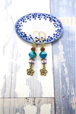 Boucles d'oreille originale de fabrication artisanale  Aniki bijoux