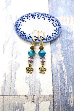 Boucles d'oreille originale de fabrication artisanale  Aniki bijoux