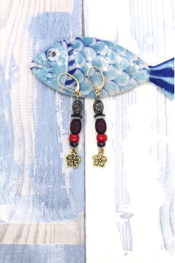 Boucles d'oreille originale de fabrication artisanale  Aniki bijoux