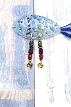 Boucles d'oreille originale de fabrication artisanale  Aniki bijoux