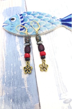 Boucles d'oreille originale de fabrication artisanale  Aniki bijoux
