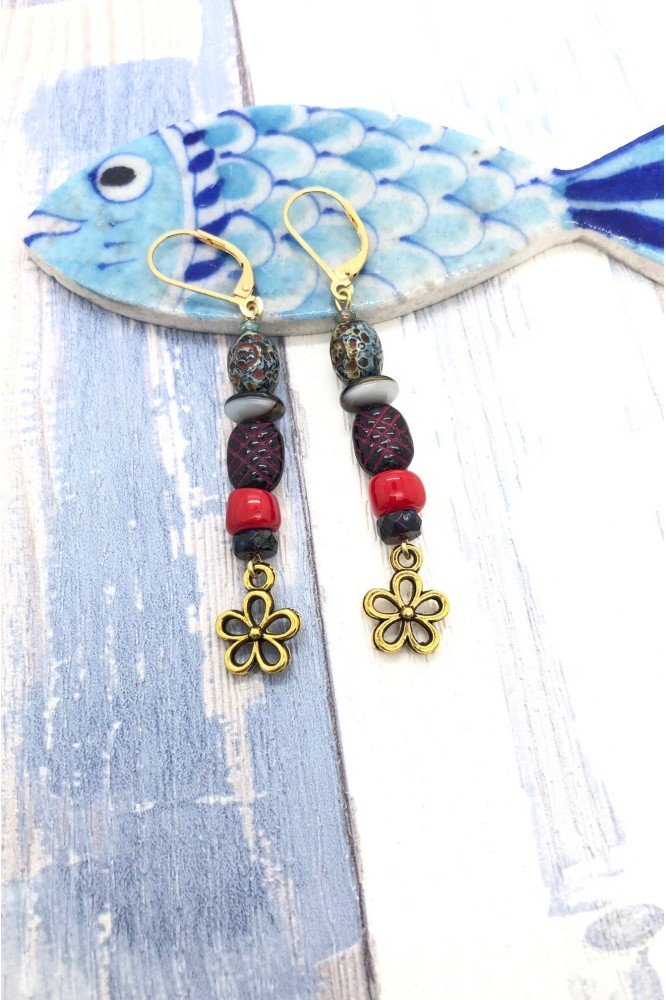 Boucles d'oreille originale de fabrication artisanale Aniki bijoux Boucles d'oreille originale de fabrication artisanale Aniki bijoux
