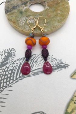 Boucles d'oreille originale de fabrication artisanale  Aniki bijoux