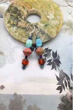 Boucles d'oreille originale de fabrication artisanale  Aniki bijoux
