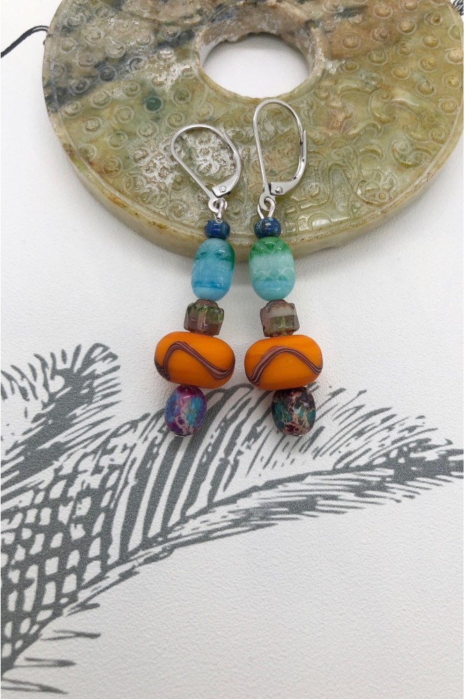 Boucles d'oreille originale de fabrication artisanale  Aniki bijoux