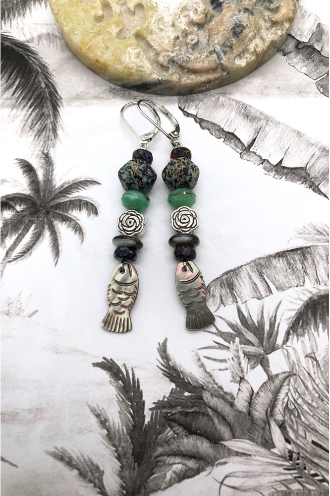 Boucles d'oreille originale de fabrication artisanale Aniki bijoux Boucles d'oreille originale de fabrication artisanale Aniki bijoux
