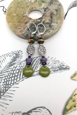 Boucles d'oreille originale de fabrication artisanale  Aniki bijoux
