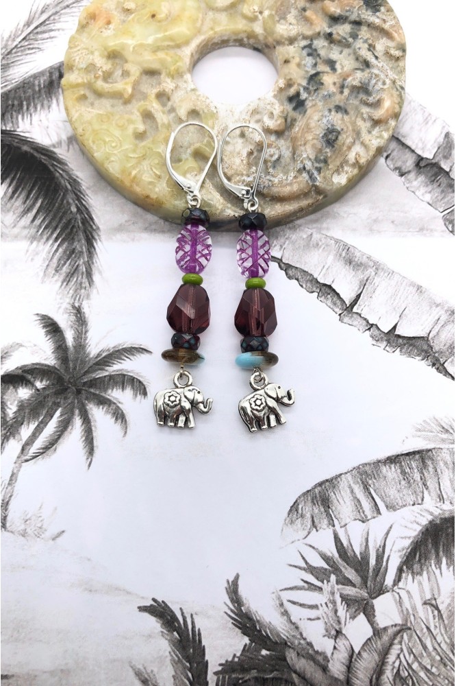 Boucles d'oreille originale de fabrication artisanale  Aniki bijoux