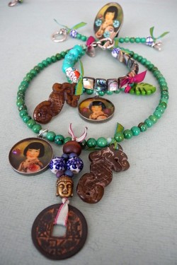 Collier parure avec bracelet et bague
