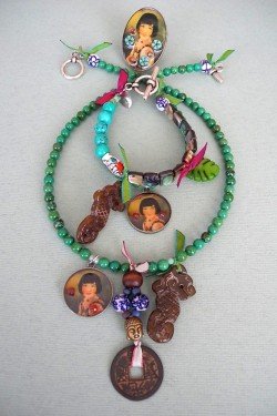 Collier parure avec bracelet et bague