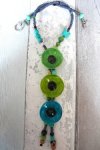 Collier 3 PAVOTS bleus