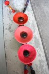 Collier 3 Pavots Rouge