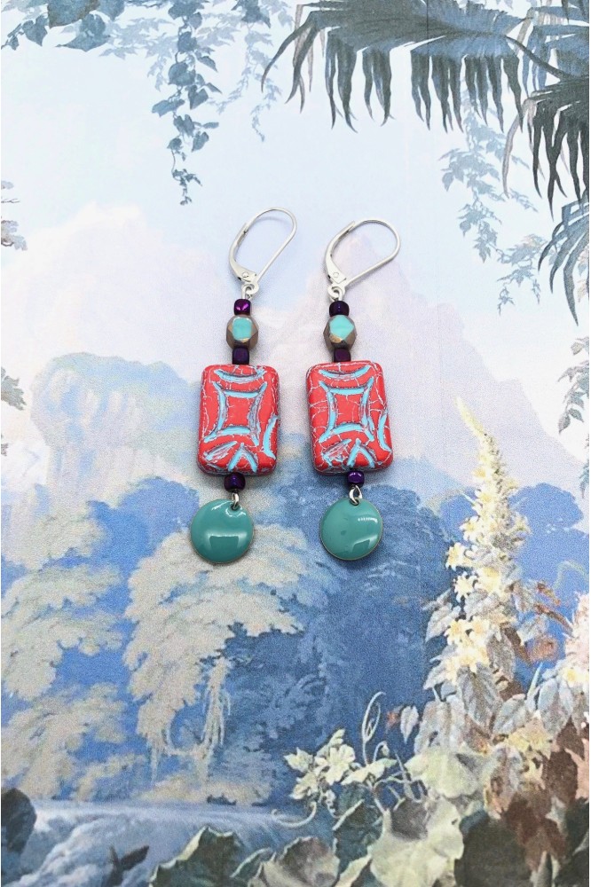 Boucles d'oreille originale de fabrication artisanale  Aniki bijoux