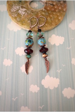 Boucles d'oreille originale de fabrication artisanale  Aniki bijoux