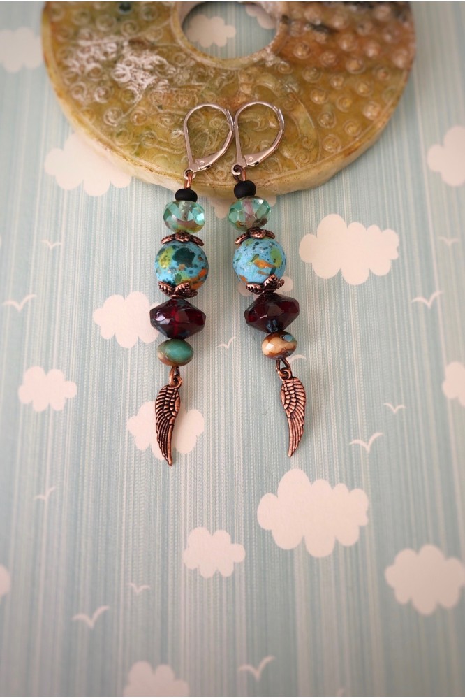 Boucles d'oreille originale de fabrication artisanale Aniki bijoux Boucles d'oreille originale de fabrication artisanale Aniki bijoux