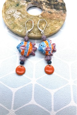 Boucles d'oreille originale de fabrication artisanale  Aniki bijoux