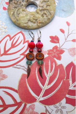 Boucles d'oreille originale de fabrication artisanale  Aniki bijoux